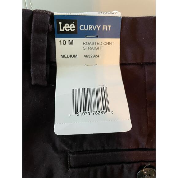 Lee Curvy Fit Brown Straight Leg Pant size 10 New with Tags - Picture 6 of 9